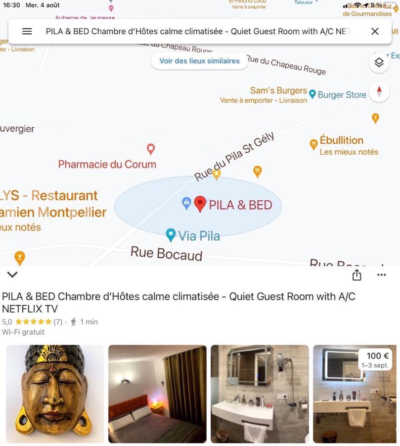 Pila & Bed Montpellier Centre Corum Comedie - Chambre Calme Climatisee - Quiet Air-Conditioned Room מראה חיצוני תמונה